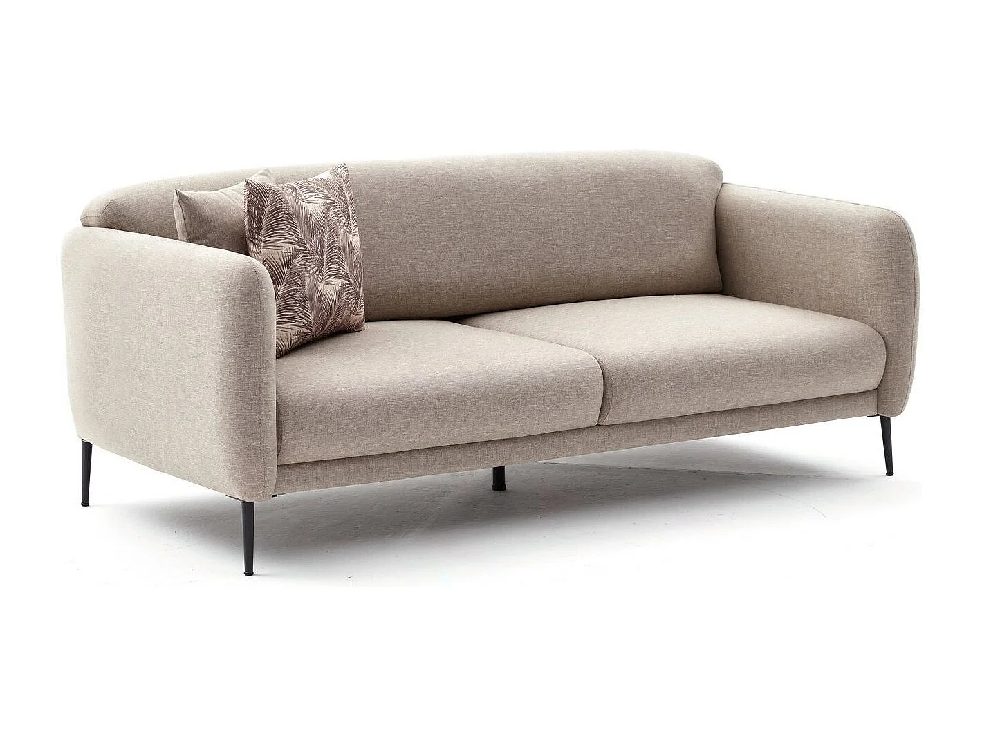 Canapé moderne tissu beige clair Valiko 210cm