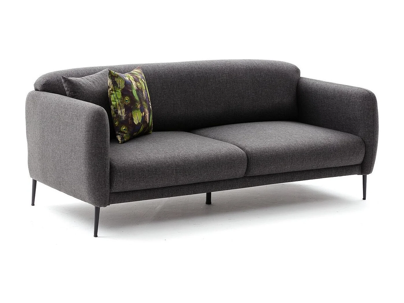 Sofá Altadena 127, Gris, 210x95x80cm, Tapiz, Patas: Plástico