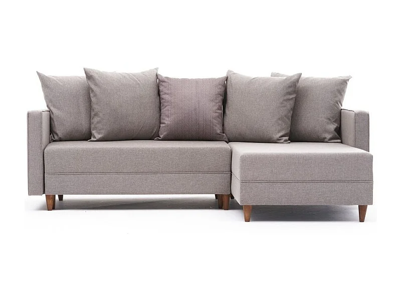 Canapé d'angle droit tissu beige clair Klina 215cm