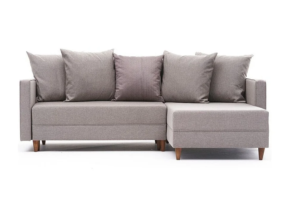 Canapé d'angle droit tissu beige clair Klina 215cm