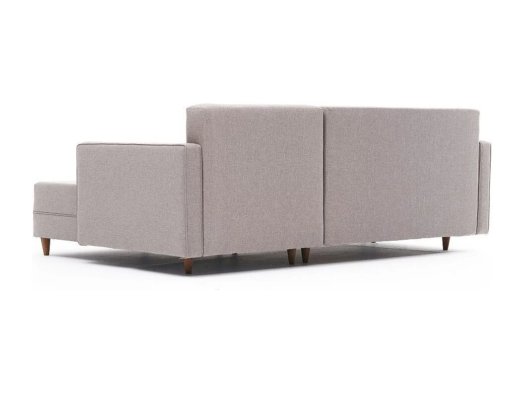 Canapé d'angle droit tissu beige clair Klina 215cm