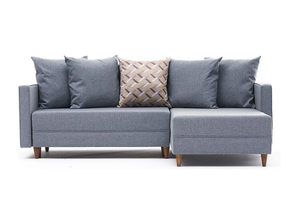 Divano angolare Altadena 317, Blu, Funzione di sonno, 215x150x80cm