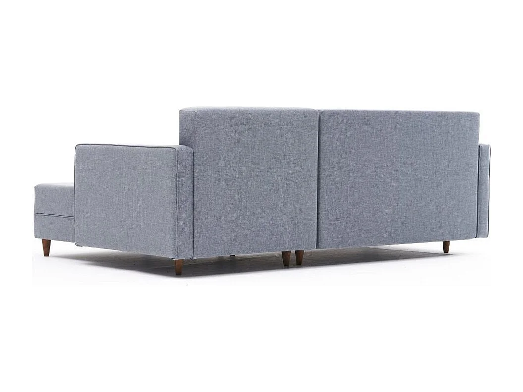 Divano angolare Altadena 317, Blu, Funzione di sonno, 215x150x80cm