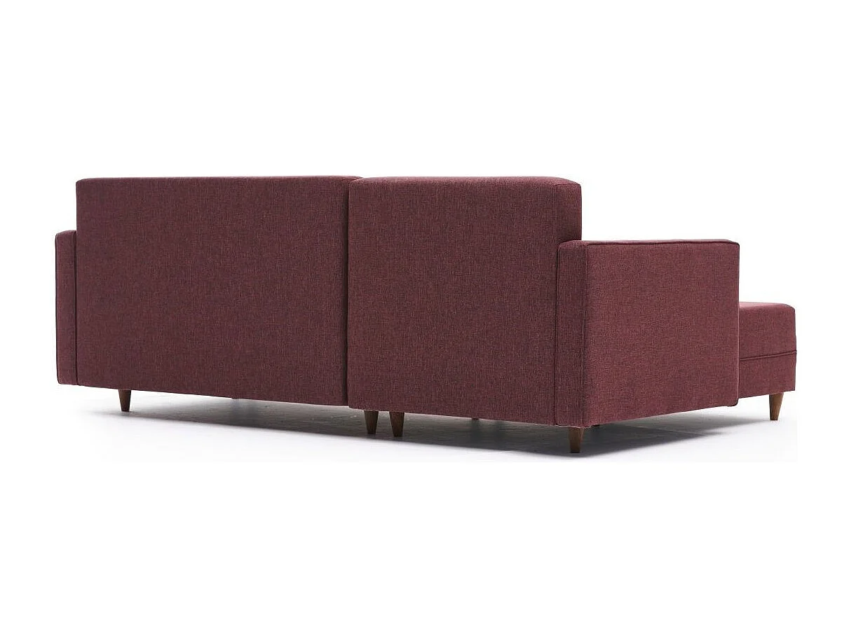 Divano angolare Altadena 317, Rosso, Funzione di sonno, 215x150x80cm