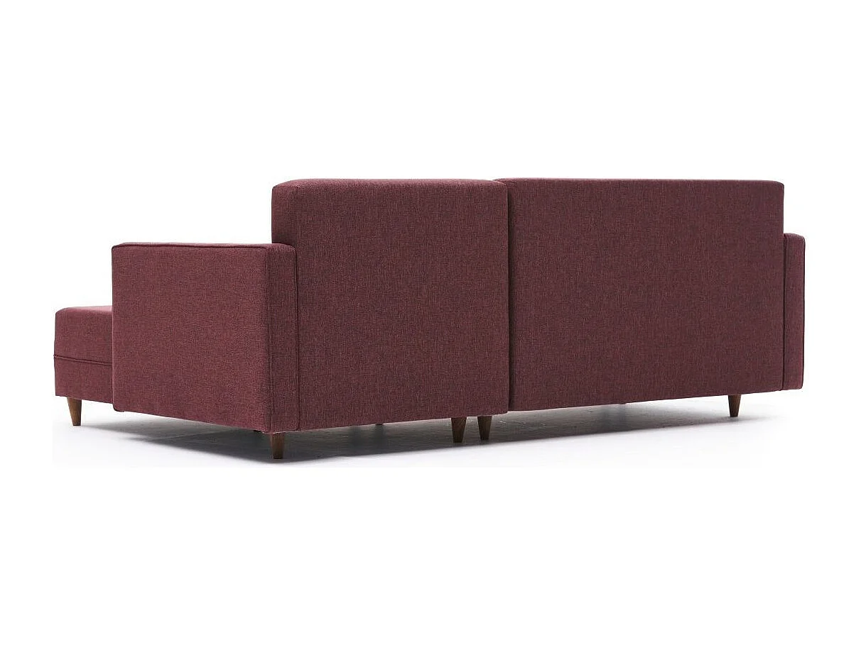 Canapé d'angle droit tissu bordeaux Klina 215cm