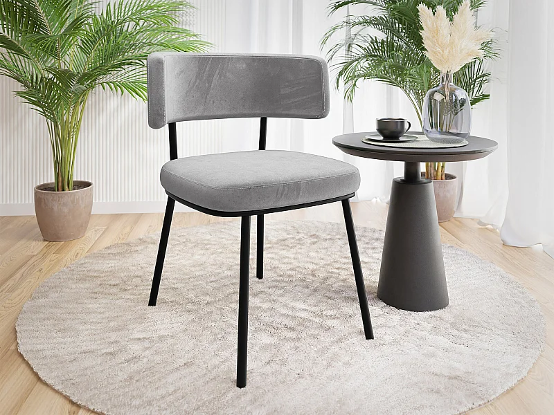 Chaise Jackson 114, 75x58x57cm, Tissu, Métallique, Stratifié