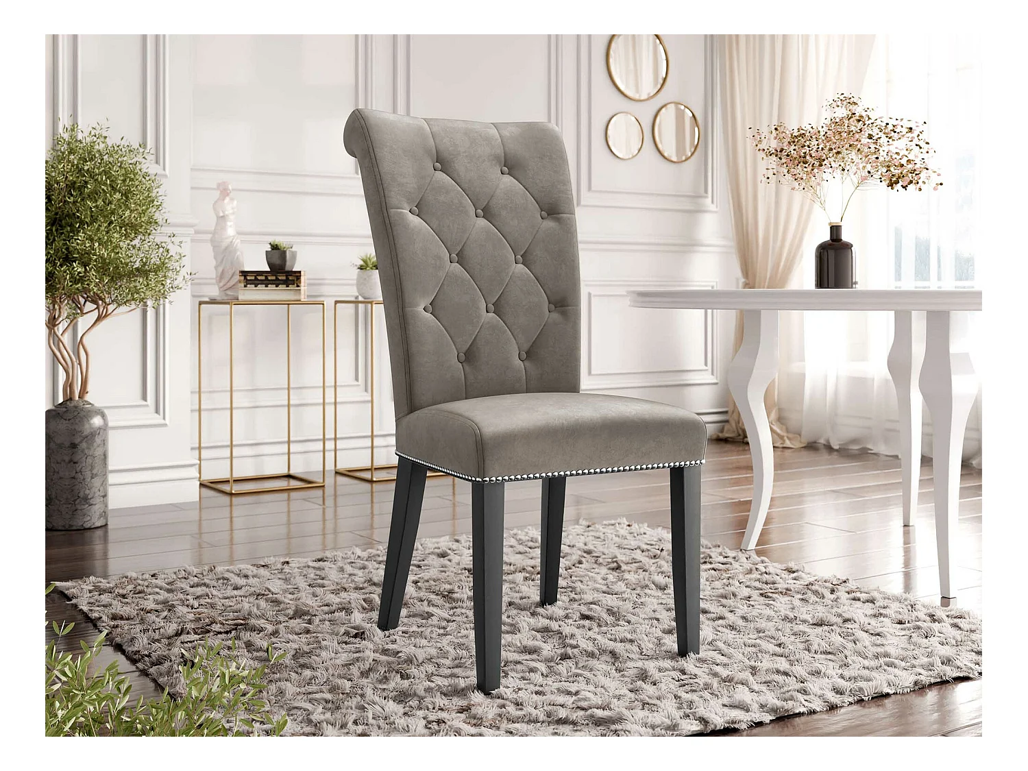 Chaise Jackson 111, 103x47x68cm, Tapisserie, En bois, Bois