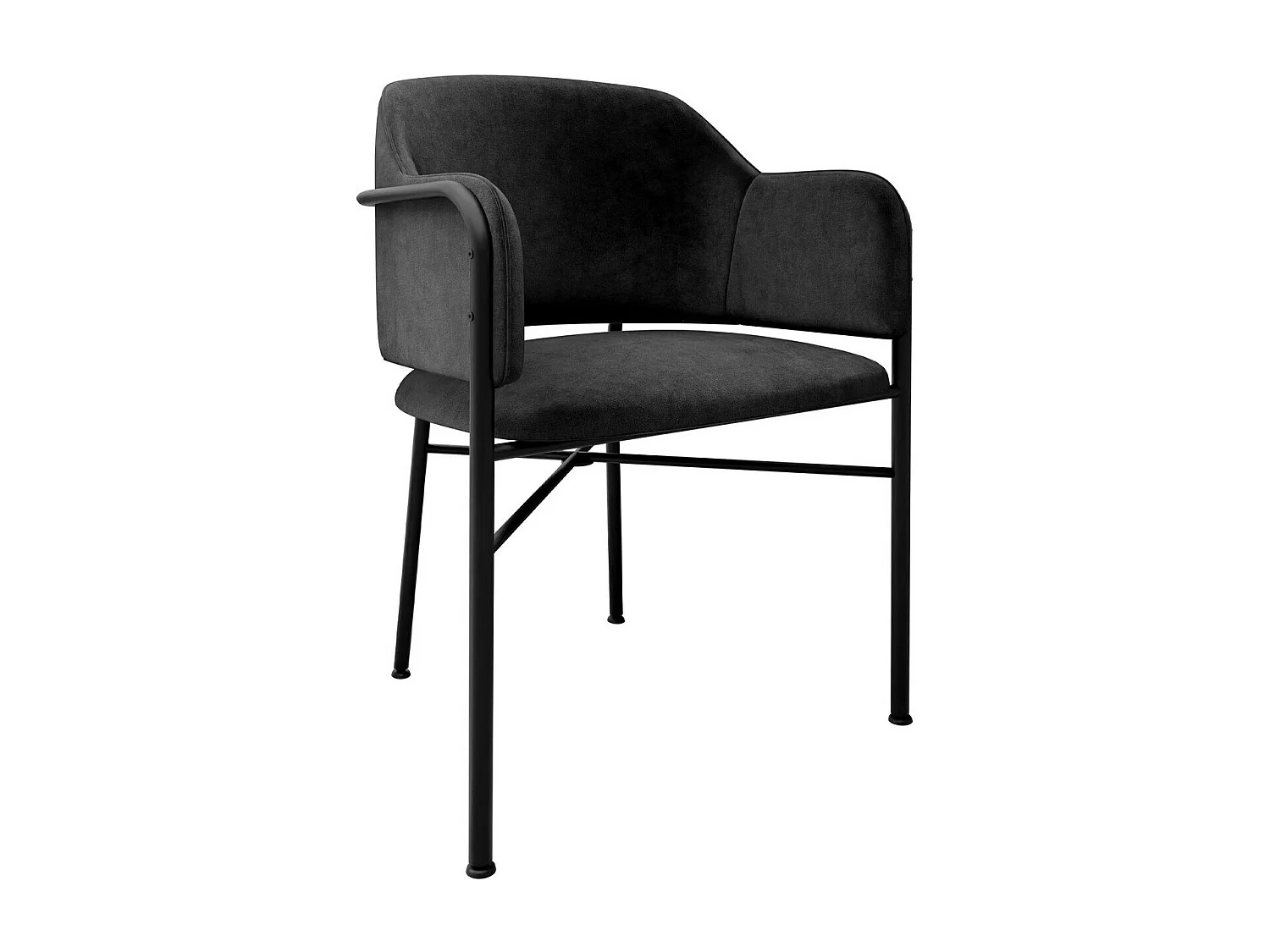 Chaise Jackson 113, 79x56x55cm, Tissu, Métallique, Stratifié