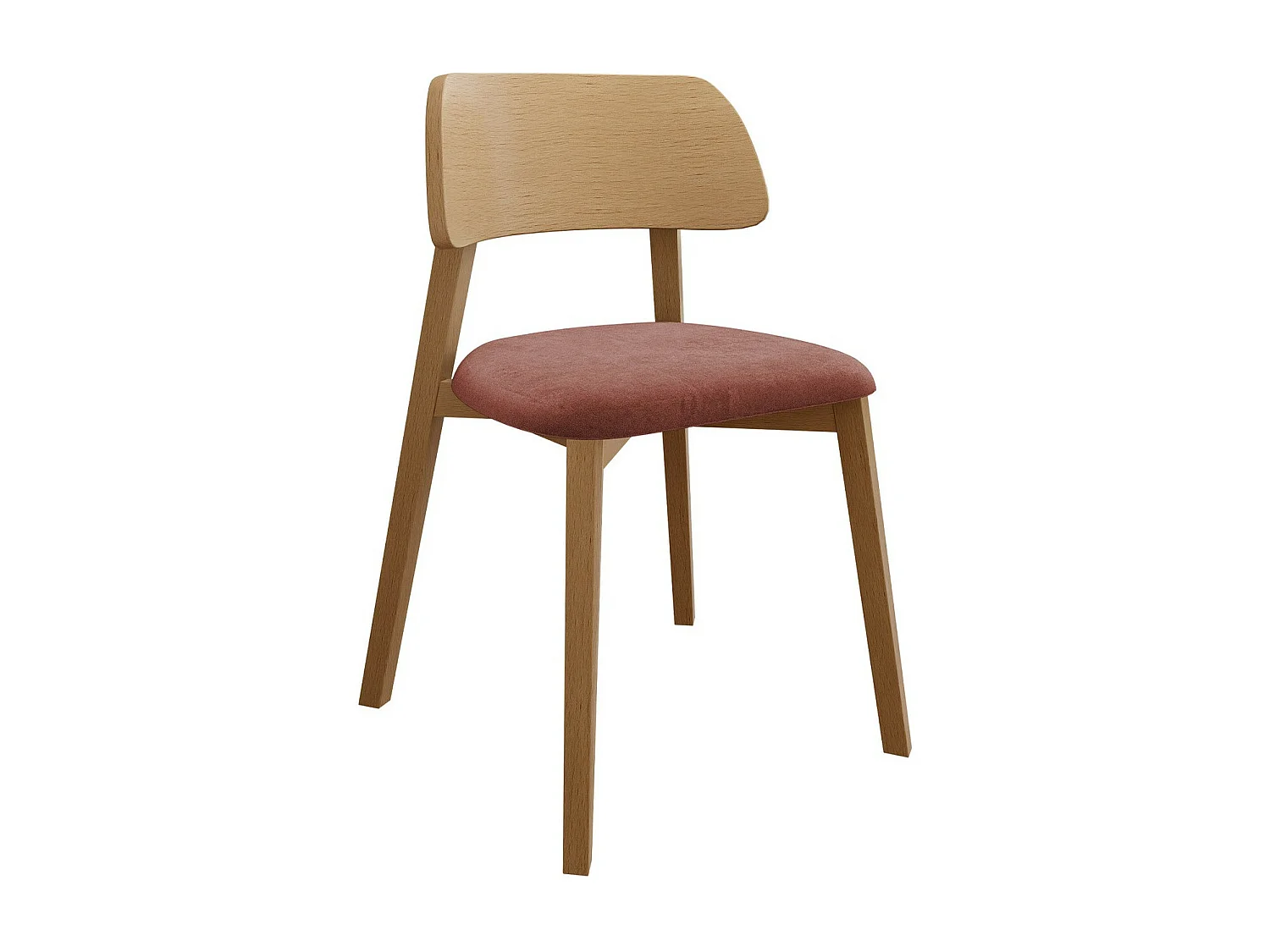 Chaise Jackson 112, 80x47x50cm, Tissu, En bois, Bois