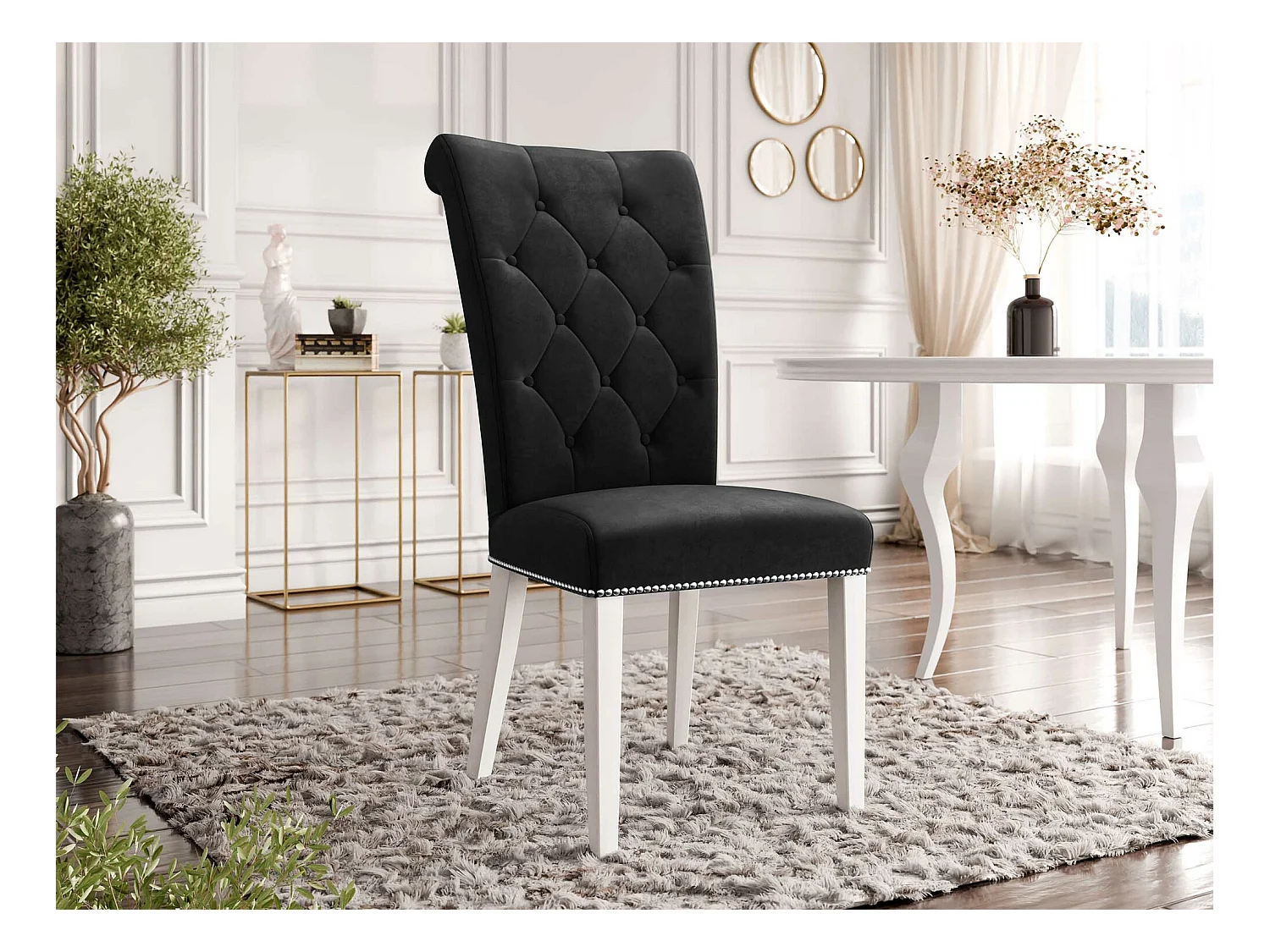 Sedia Jackson 111, 103x47x68cm, Arazzo, Di legno, Legno