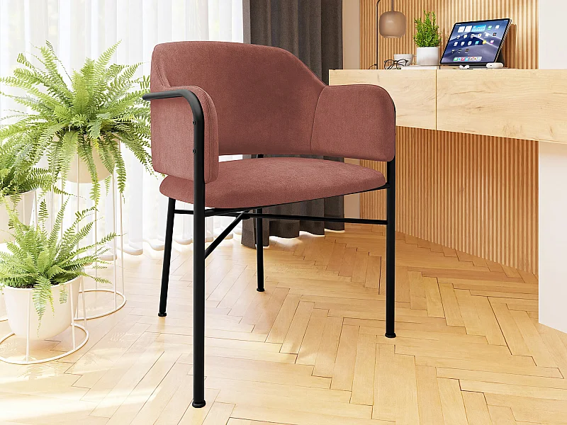 Silla Jackson 113, 79x56x55cm, Tapiz, Metálico, Aglomerado laminado