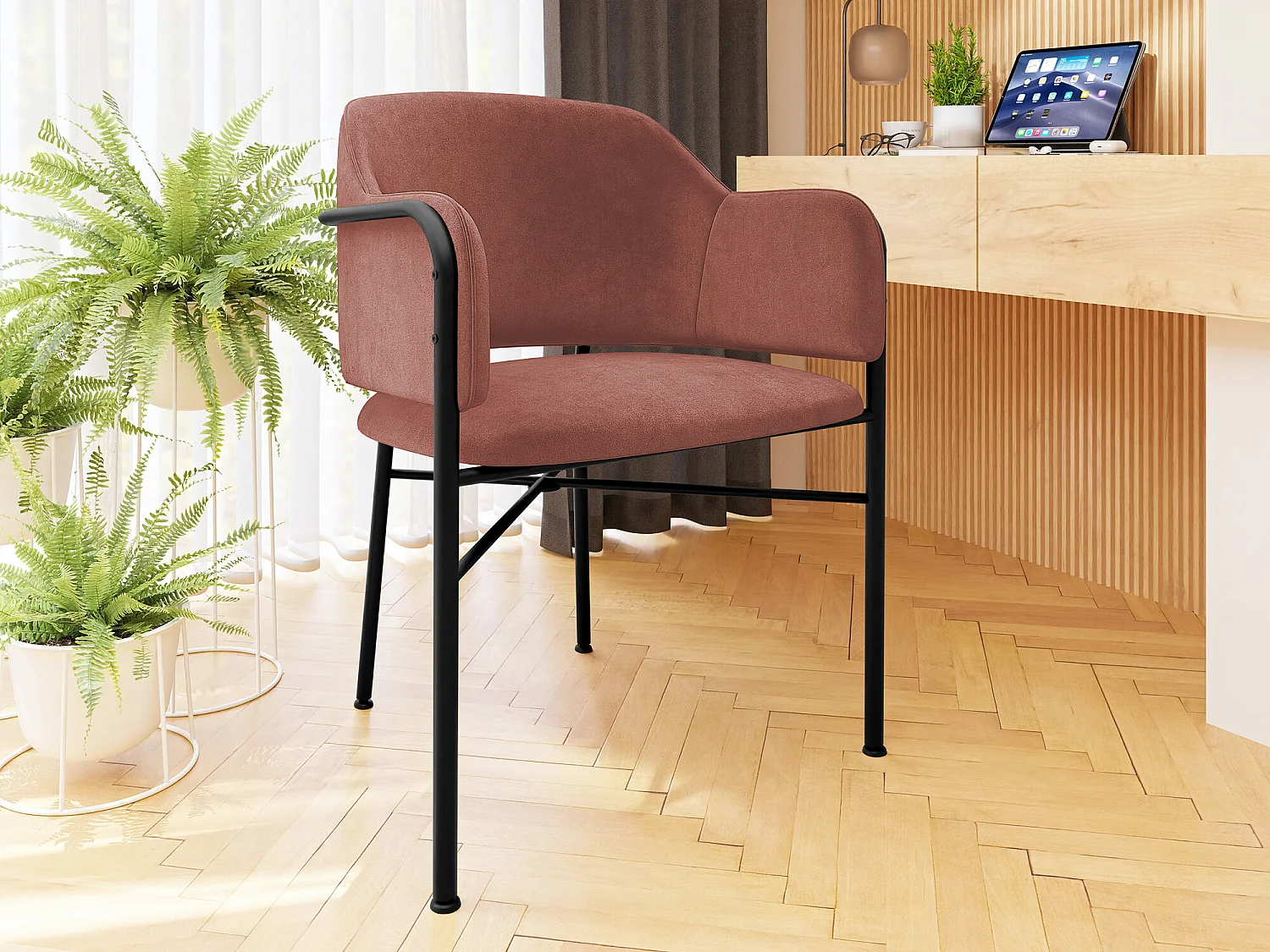 Silla Jackson 113, 79x56x55cm, Tapiz, Metálico, Aglomerado laminado