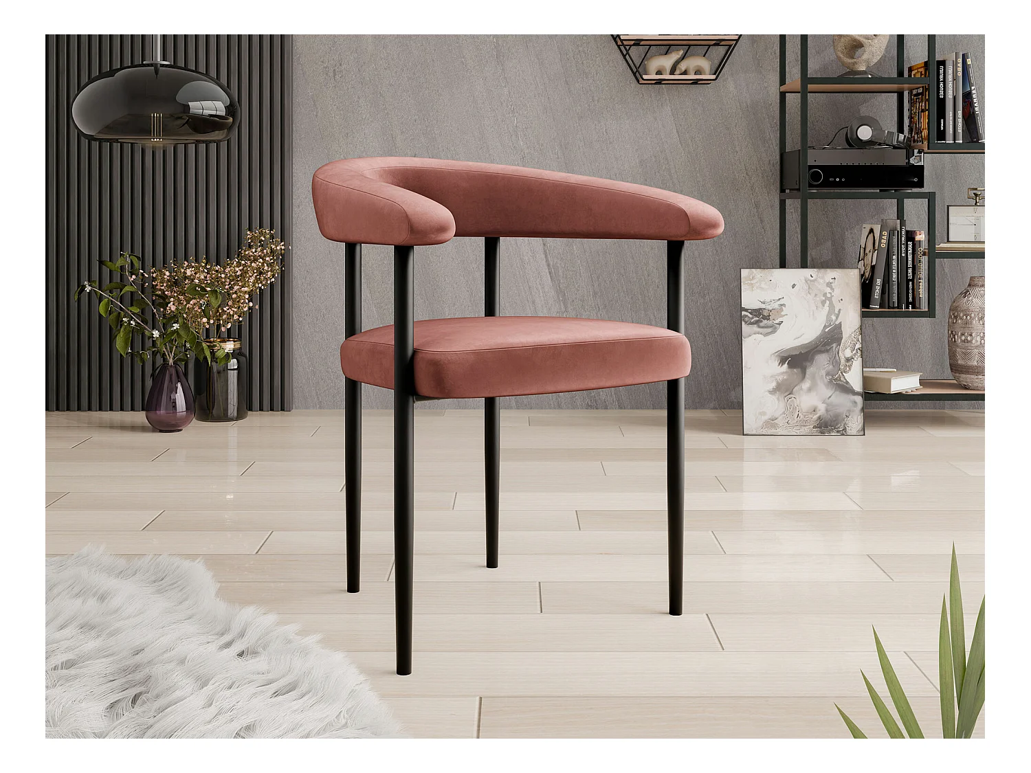 Sedia Jackson 110, 73x61x56cm, Arazzo, Metallico, Legno