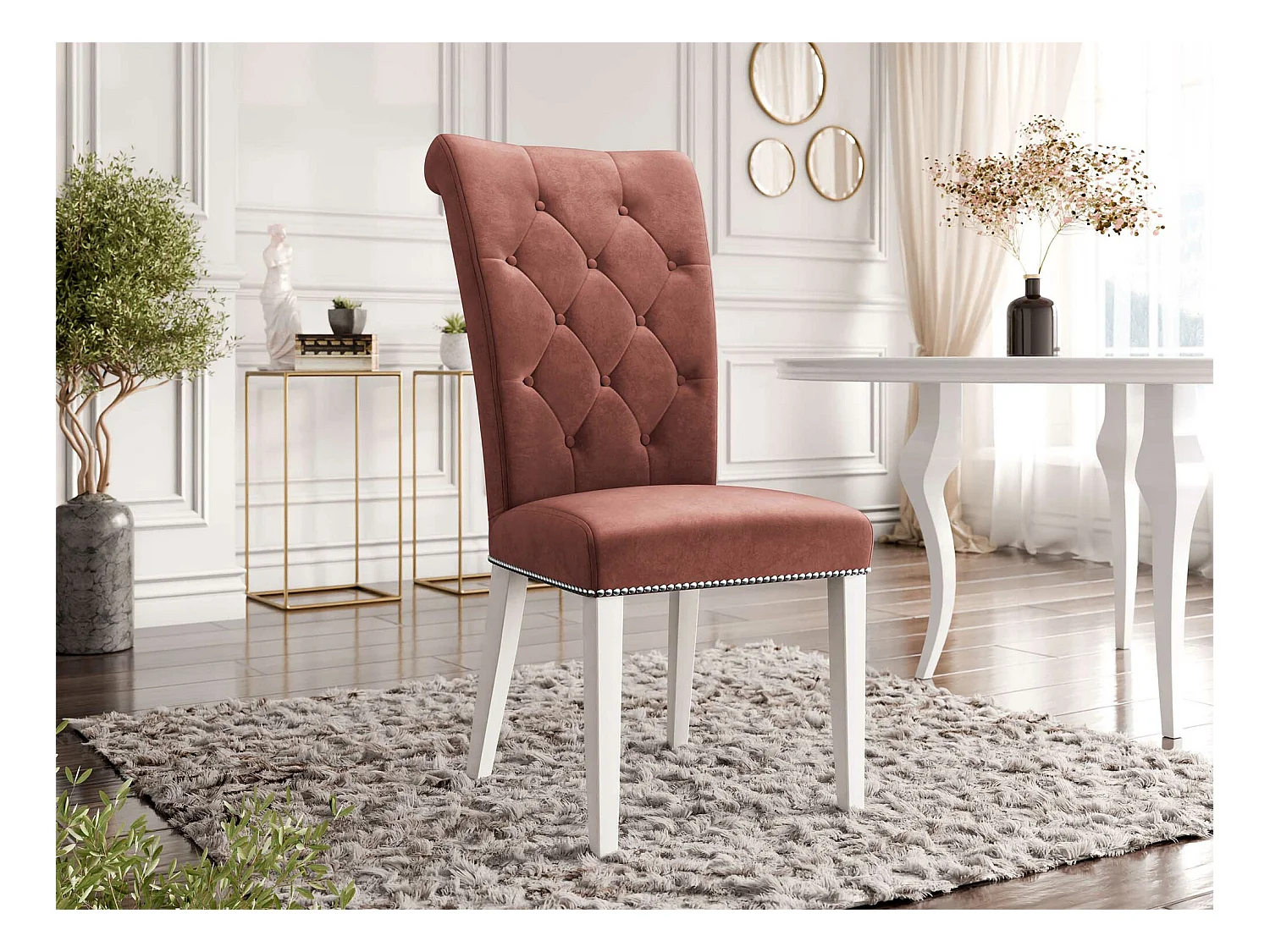 Chaise Jackson 111, 103x47x68cm, Tapisserie, En bois, Bois