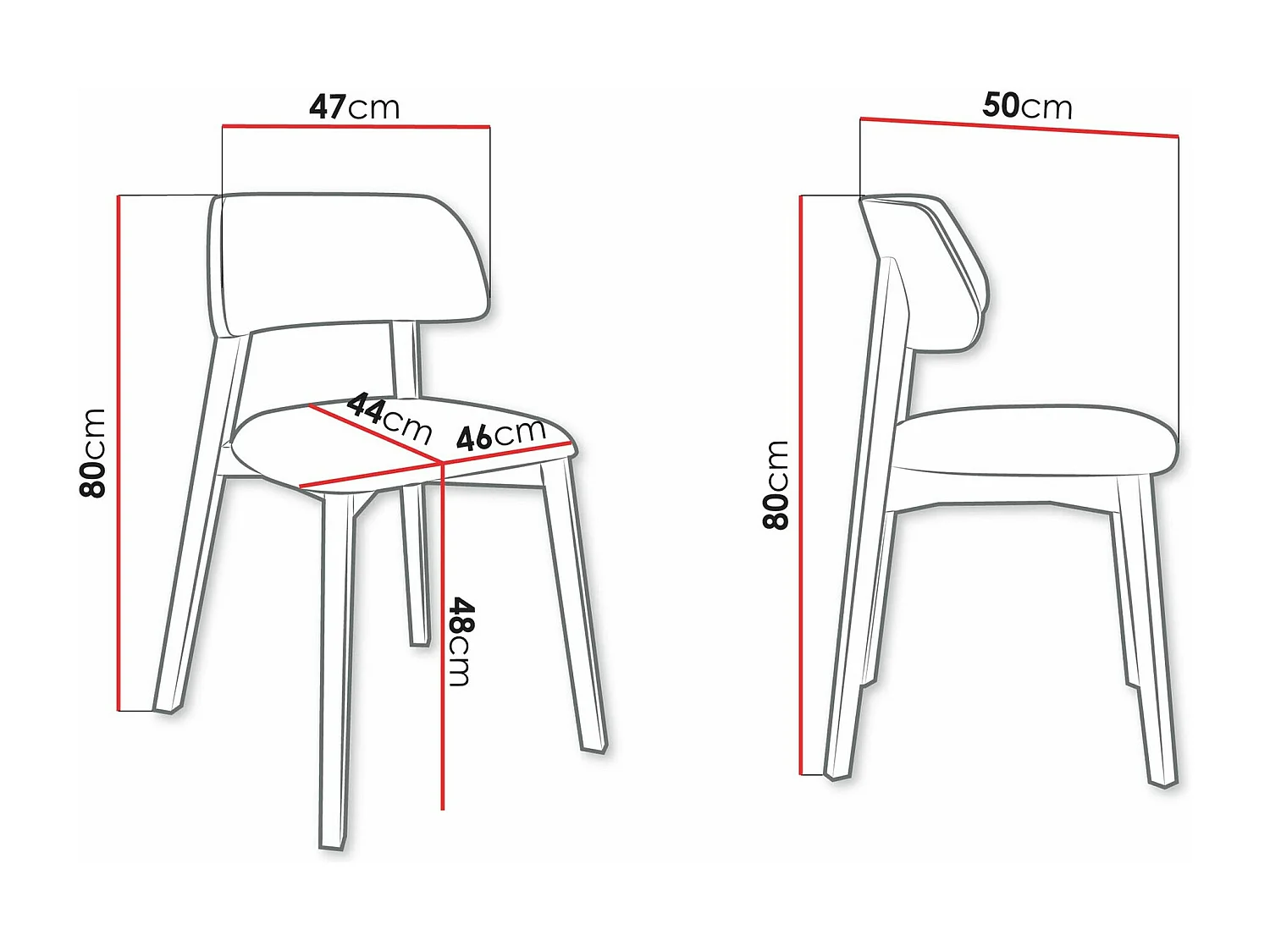 Sedia Jackson 112, 80x47x50cm, Arazzo, Di legno, Legno