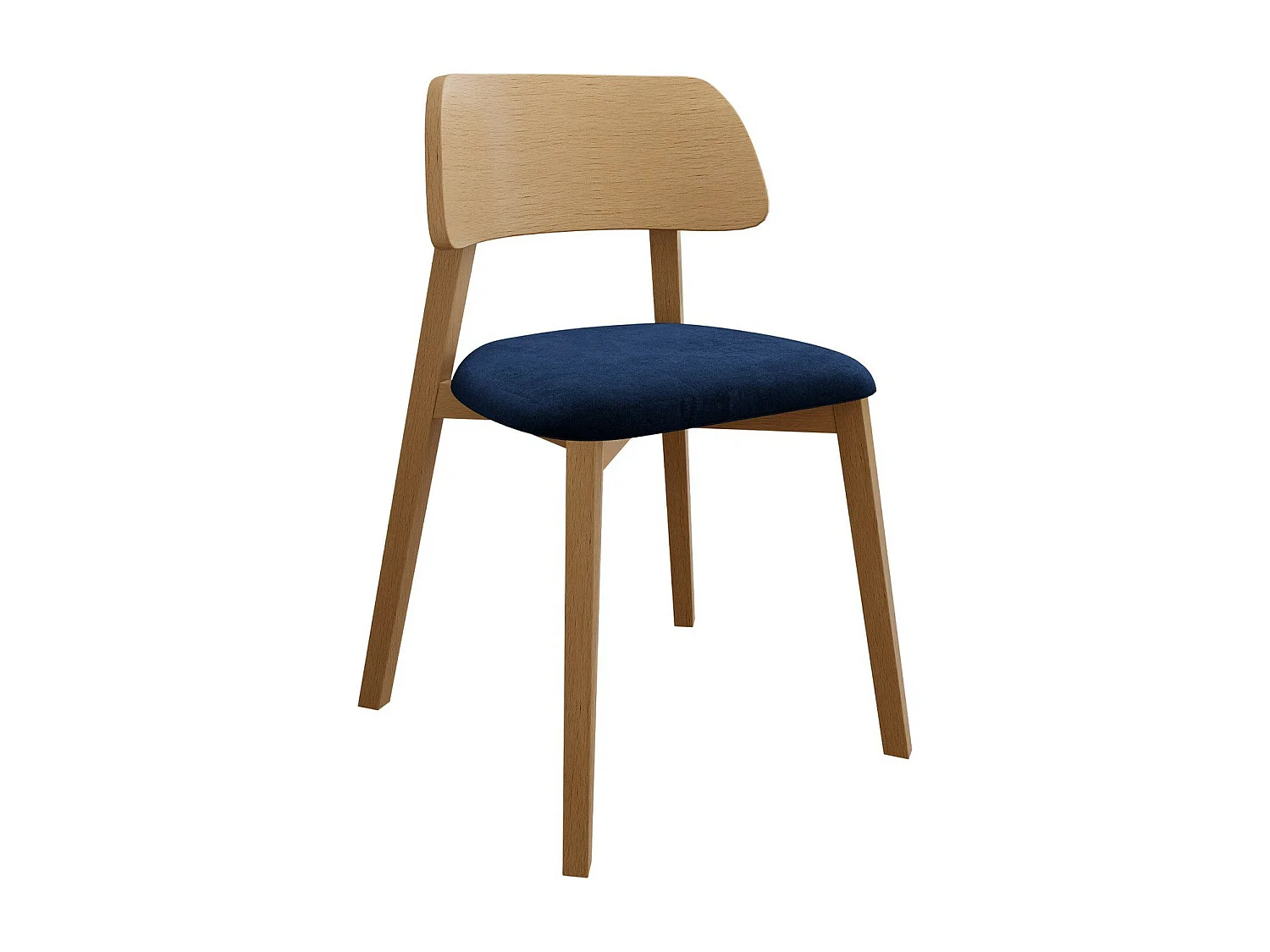 Chaise Jackson 112, 80x47x50cm, Tissu, En bois, Bois