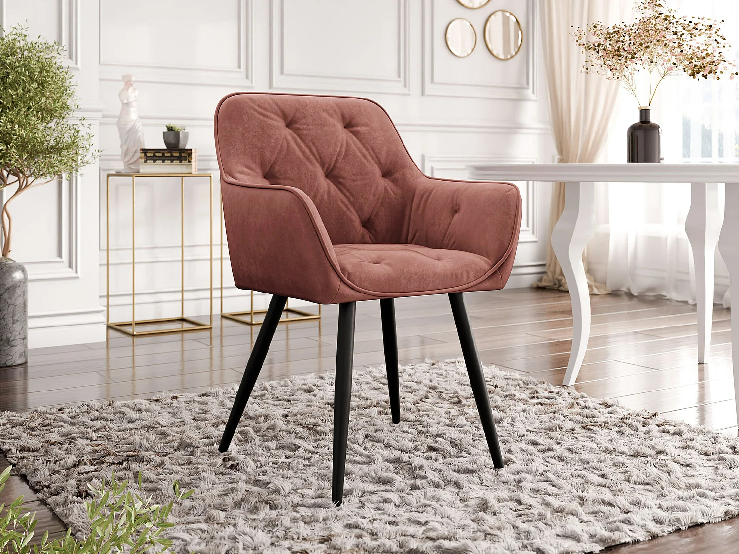 Silla Jackson 115, 86x64x61cm, Tapiz, Metálico, Aglomerado laminado