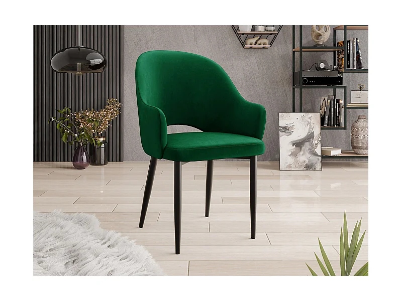 Chaise Jackson 116, 87x56x60cm, Tapisserie, Métallique, Stratifié