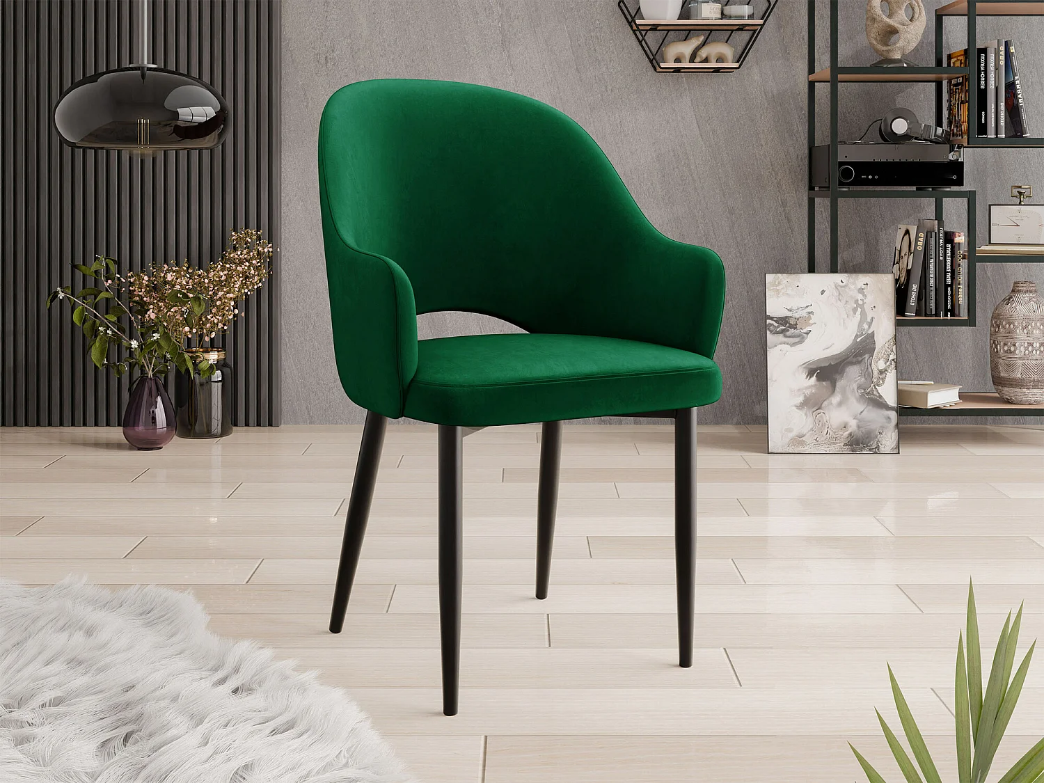 Chaise Jackson 116, 87x56x60cm, Tissu, Métallique, Stratifié