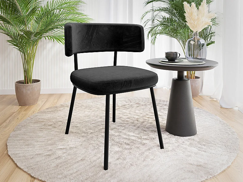 Sedia Jackson 114, 75x58x57cm, Arazzo, Metallico, Truciolare laminato