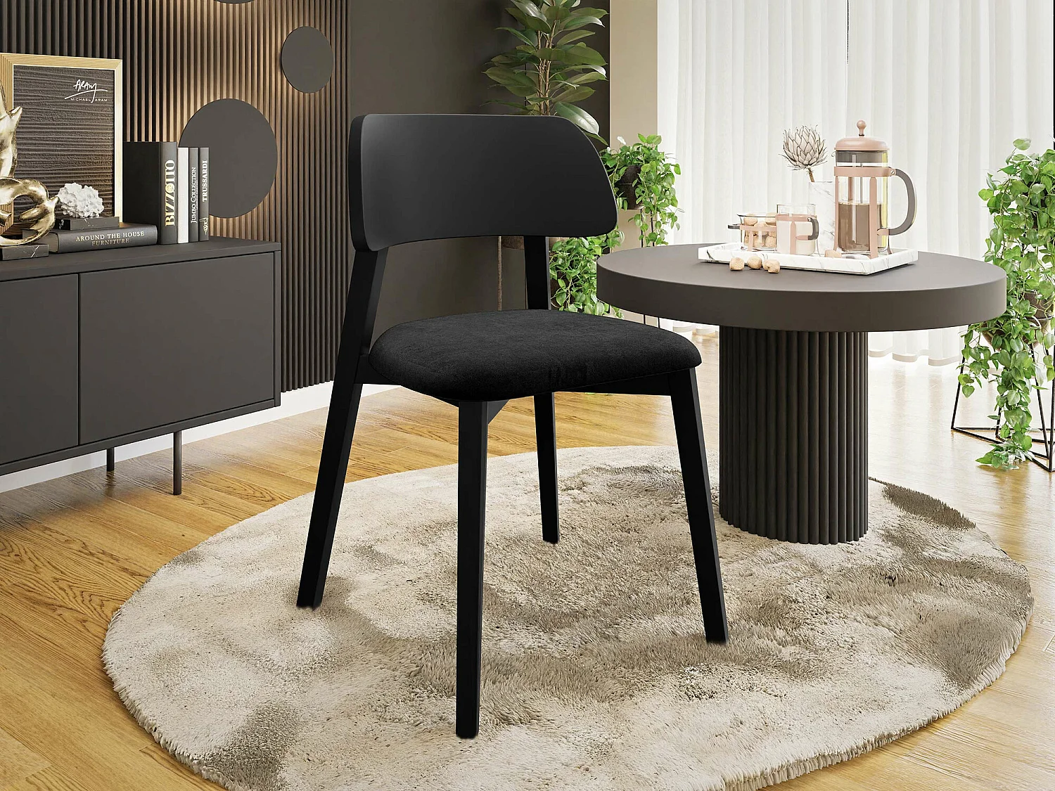 Cadeira Jackson 112, Tecido, De madeira, Madeira, 80x47x50cm