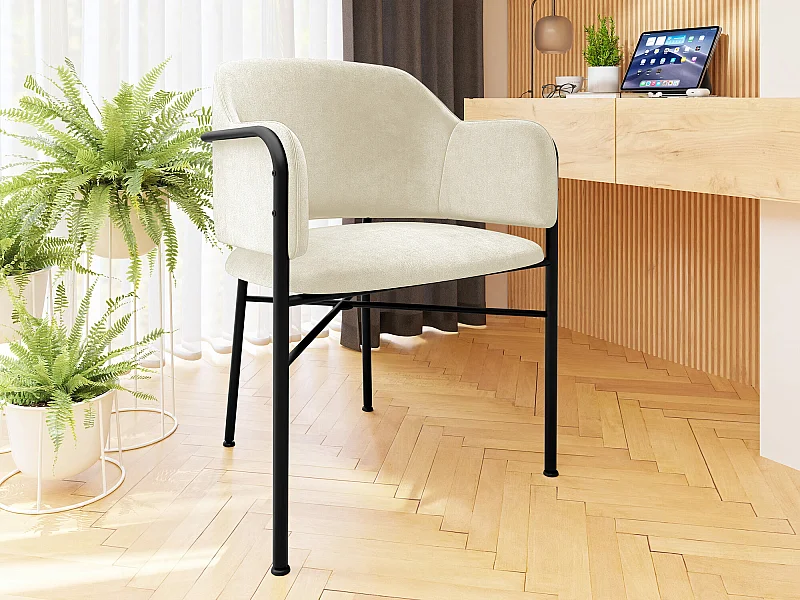 Chaise Jackson 113, 79x56x55cm, Tissu, Métallique, Stratifié