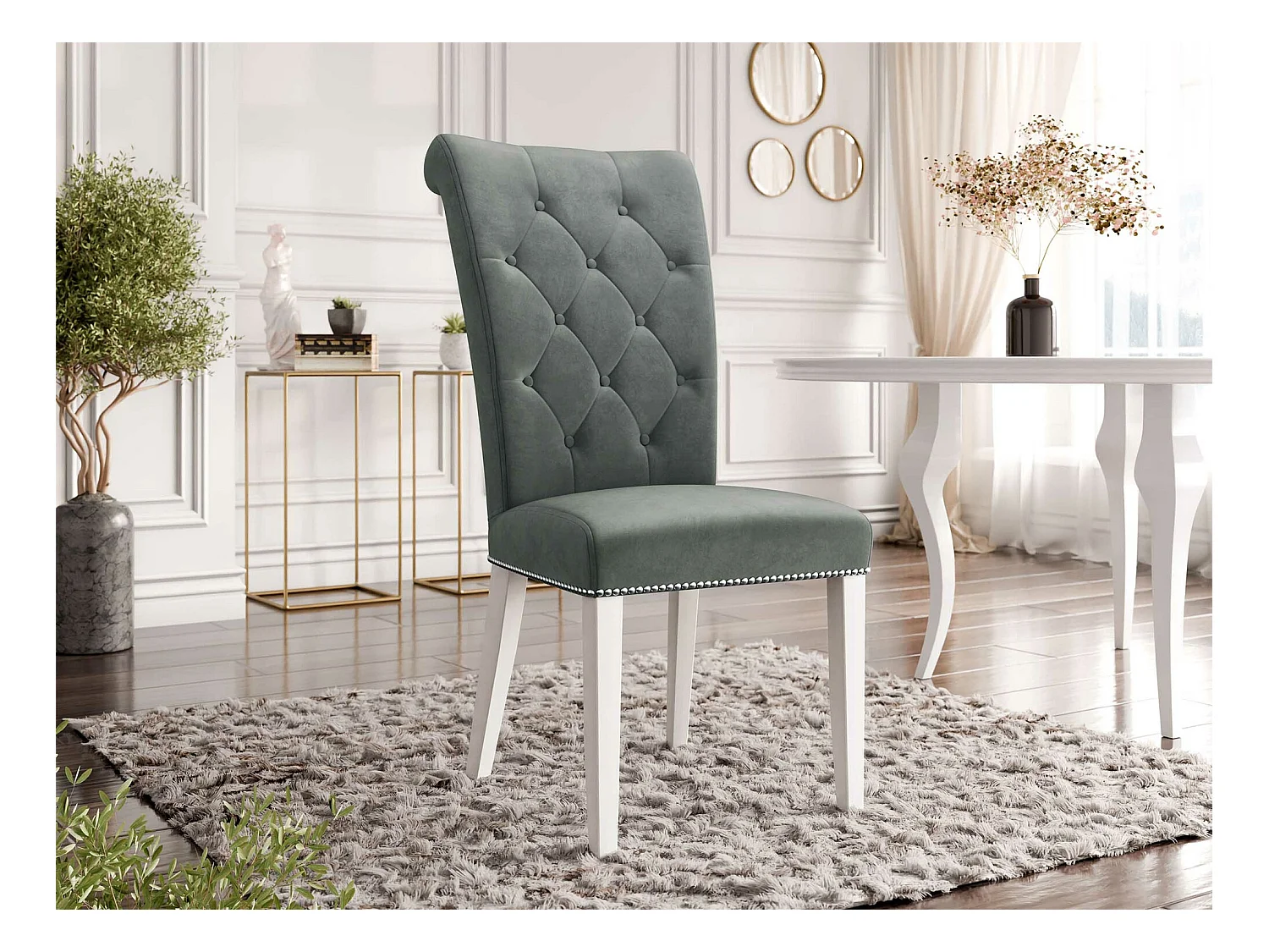 Chaise Jackson 111, 103x47x68cm, Tapisserie, En bois, Bois