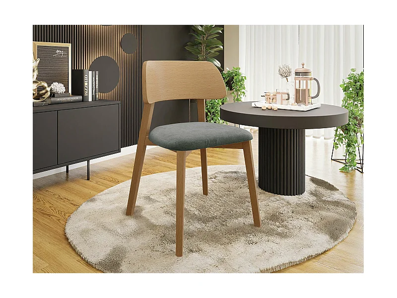 Chaise Jackson 112, 80x47x50cm, Tapisserie, En bois, Bois