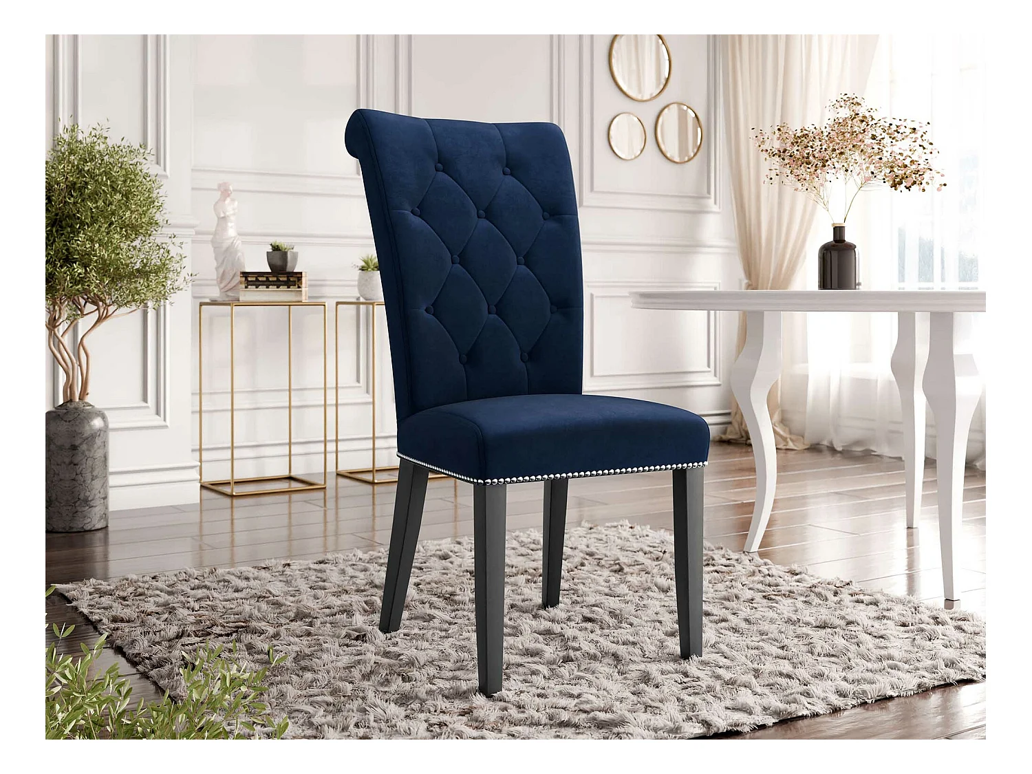 Sedia Jackson 111, 103x47x68cm, Arazzo, Di legno, Legno