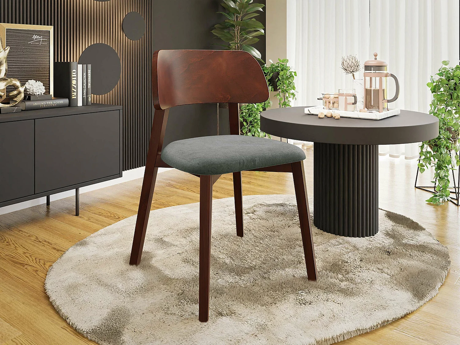 Silla Jackson 112, 80x47x50cm, Tapiz, De madera, Madera