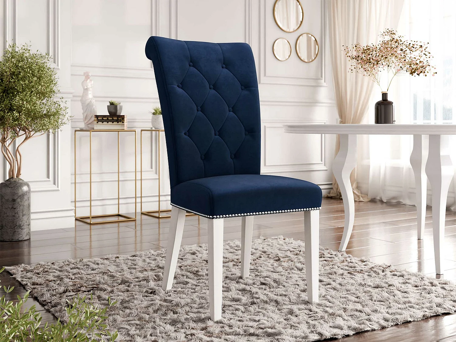 Chaise Jackson 111, 103x47x68cm, Tapisserie, En bois, Bois