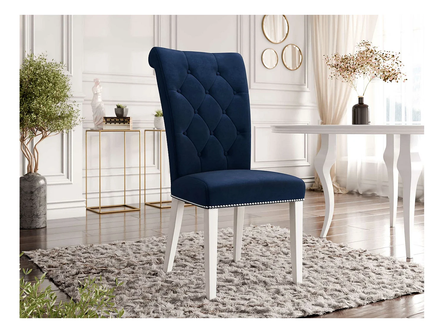 Sedia Jackson 111, 103x47x68cm, Arazzo, Di legno, Legno