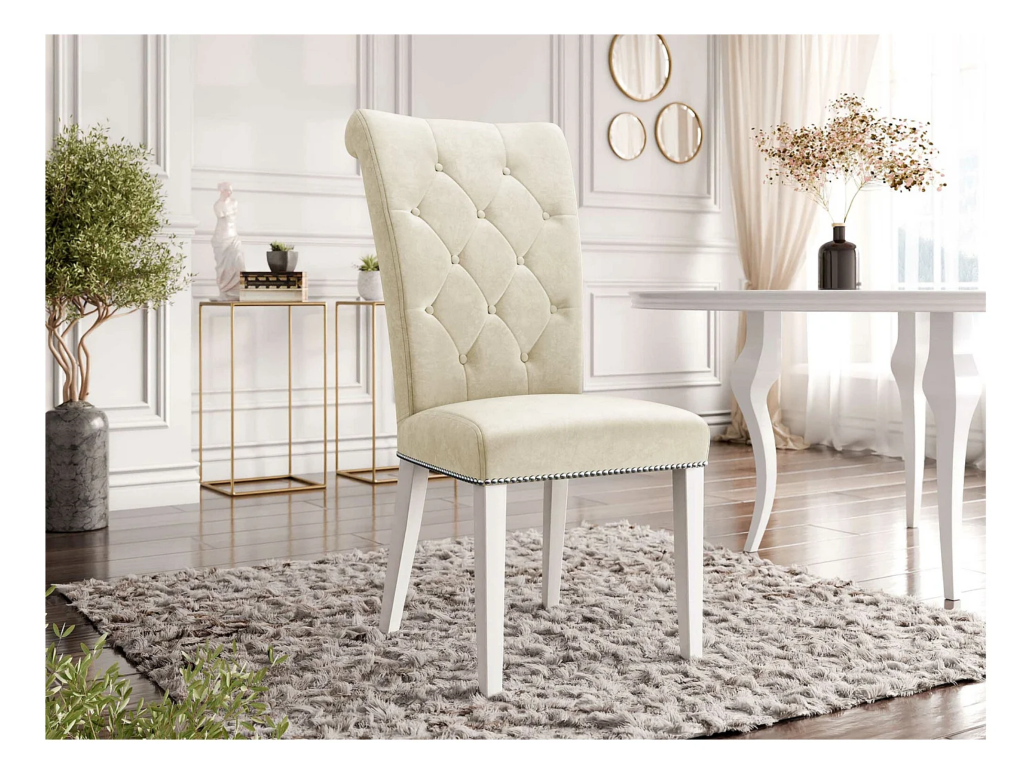 Chaise Jackson 111, 103x47x68cm, Tapisserie, En bois, Bois