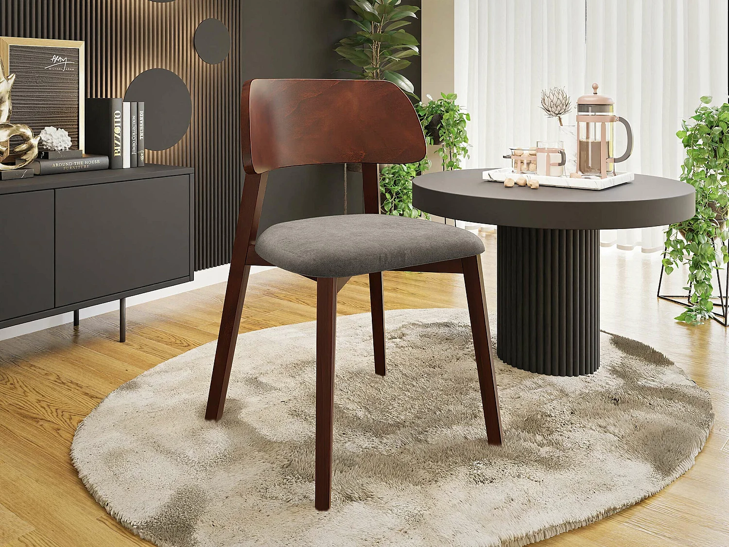 Silla Jackson 112, 80x47x50cm, Tapiz, De madera, Madera