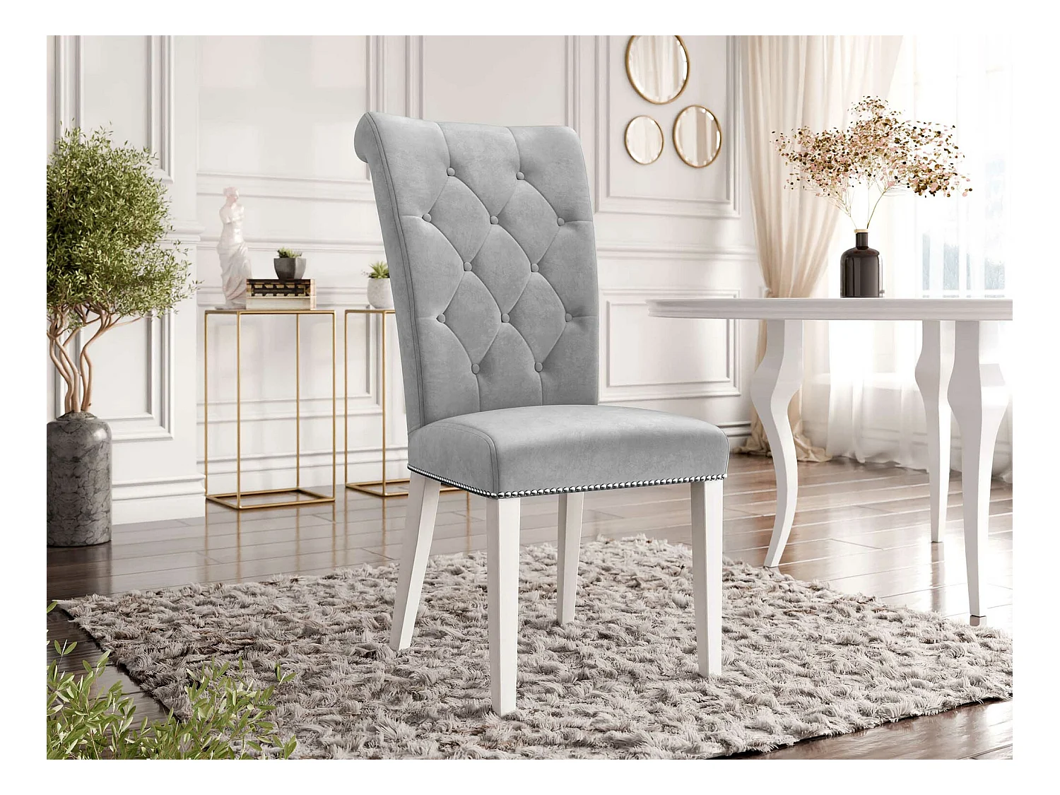 Chaise Jackson 111, 103x47x68cm, Tapisserie, En bois, Bois