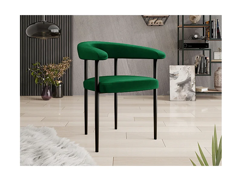 Chaise Jackson 110, 73x61x56cm, Tapisserie, Métallique, Bois