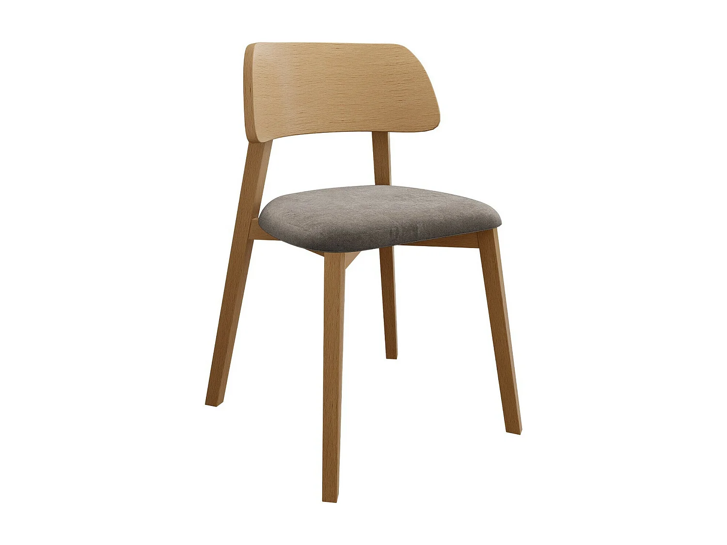 Chaise Jackson 112, 80x47x50cm, Tissu, En bois, Bois