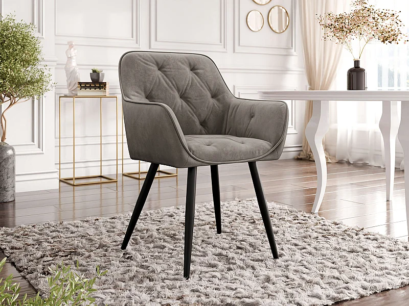 Chaise Jackson 115, 86x64x61cm, Tissu, Métallique, Stratifié