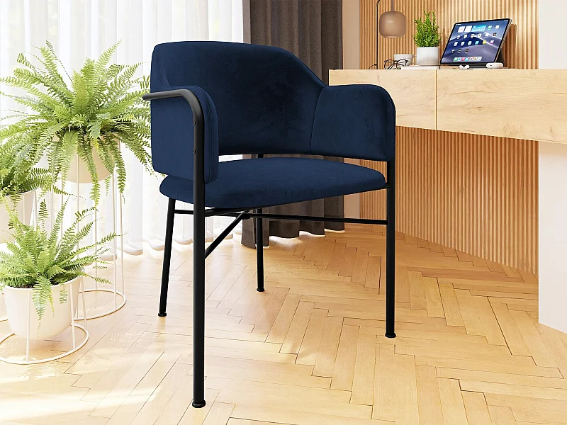 Chaise Jackson 113, 79x56x55cm, Tissu, Métallique, Stratifié