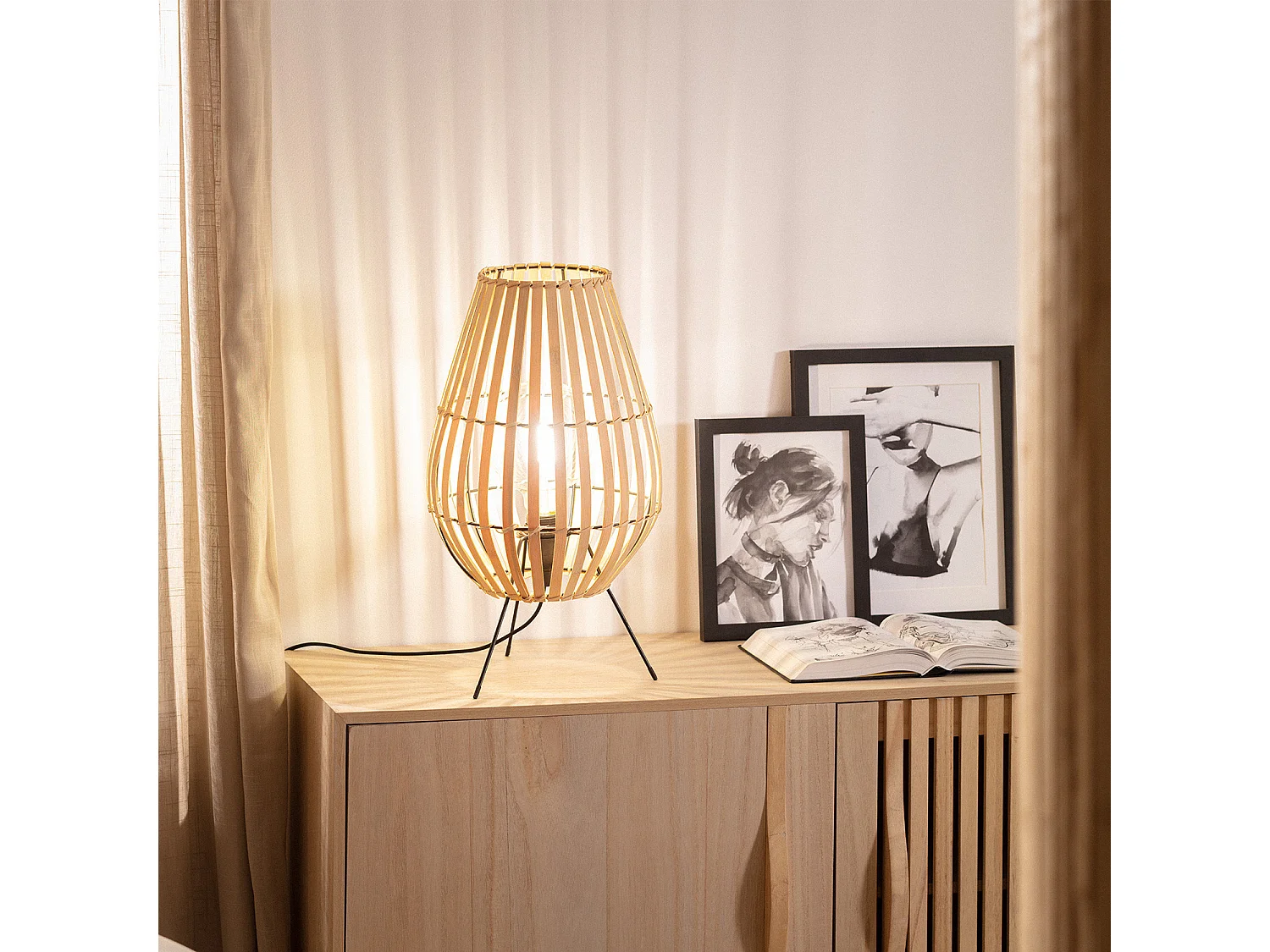 Lampe à Poser Bambou Atamach  Naturel