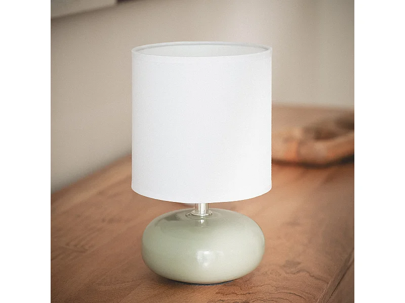 Lámpara de Mesa Cerámica Ava Verde Celadón