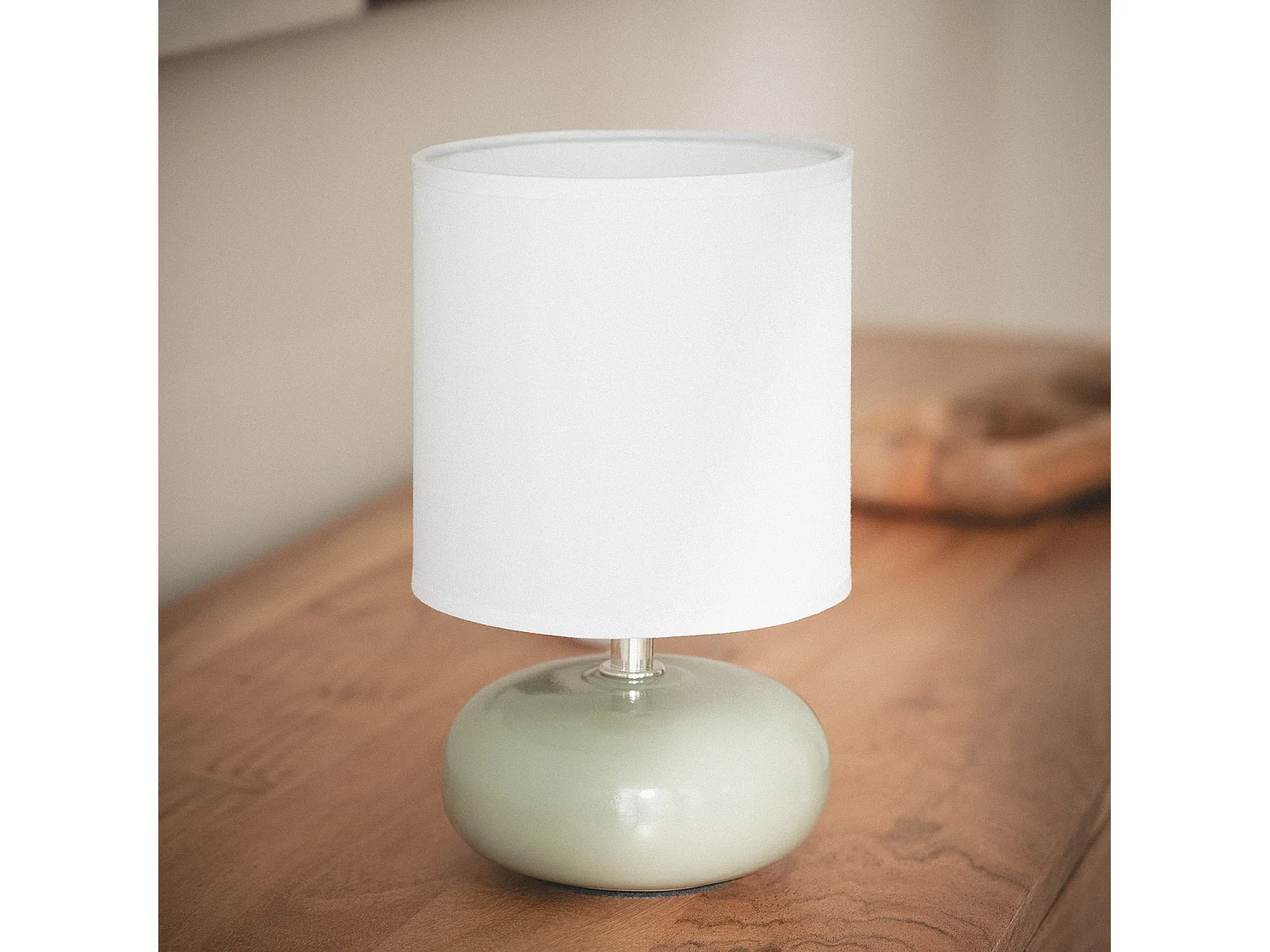 Lámpara de Mesa Cerámica Ava Verde Celadón