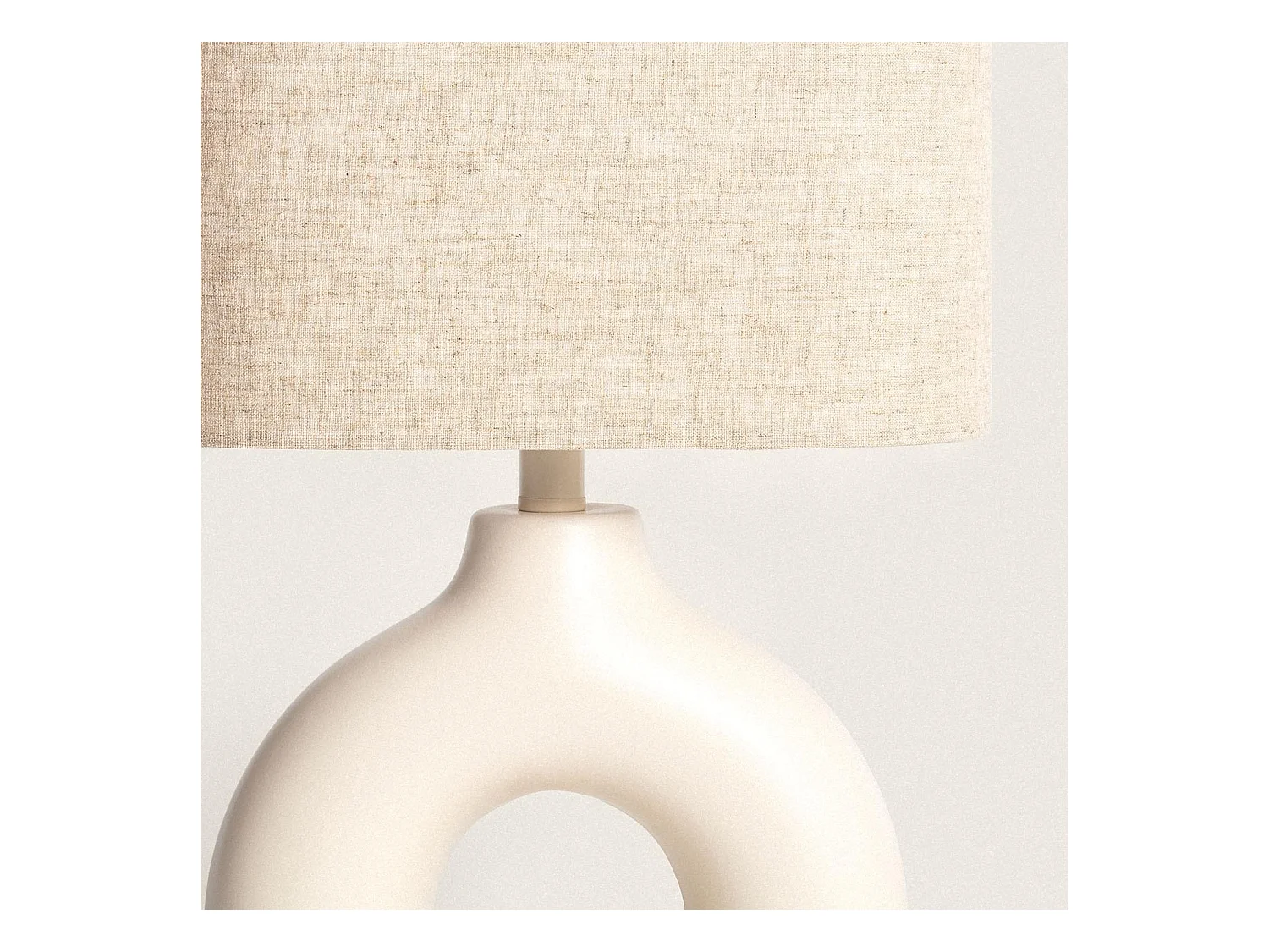 Lámpara de Mesa Cerámica y Tela Memphis Beige