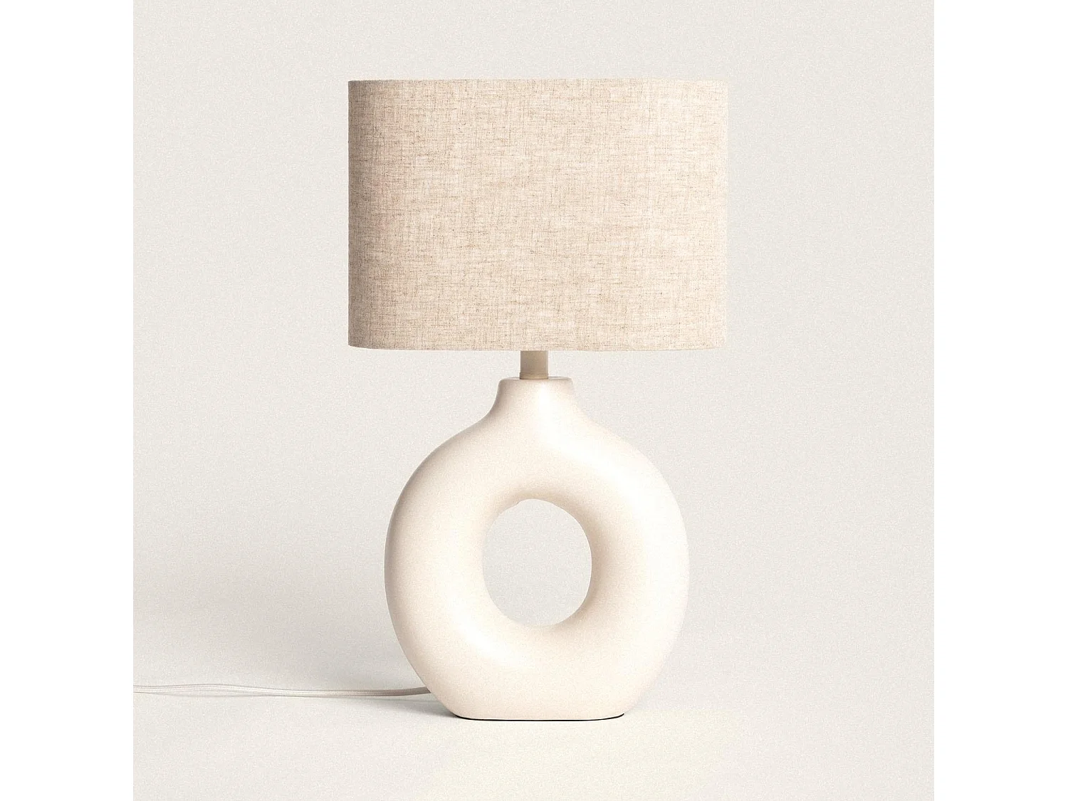 Lampe à poser Céramique et Tissu Memphis Beige
