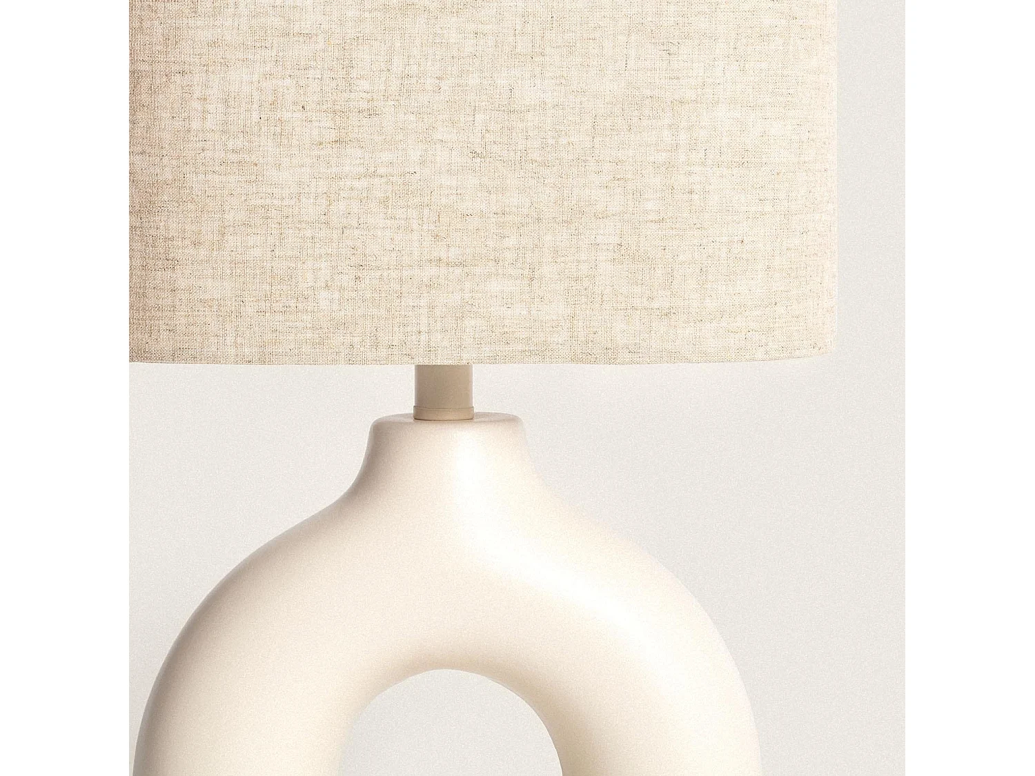 Lampe à poser Céramique et Tissu Memphis Beige