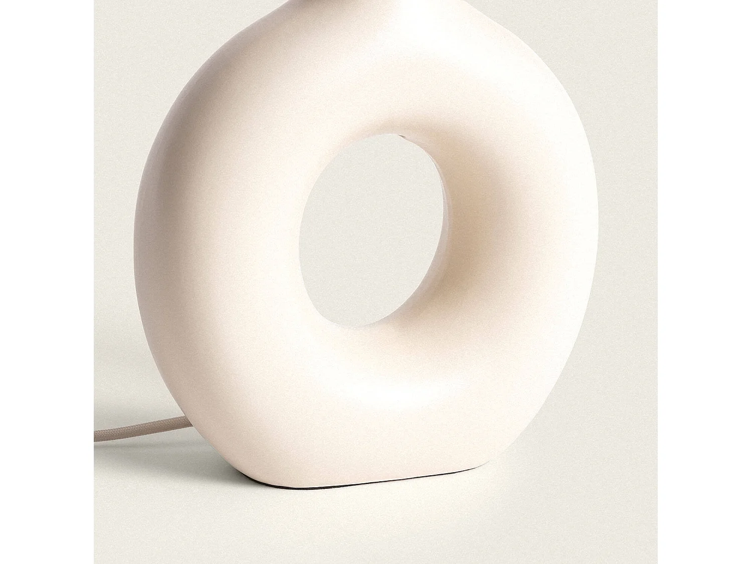 Lampe à poser Céramique et Tissu Memphis Beige