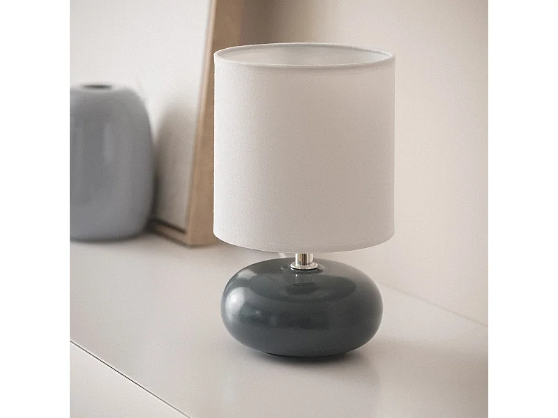 Lámpara de Mesa Cerámica Ava Azul Marino