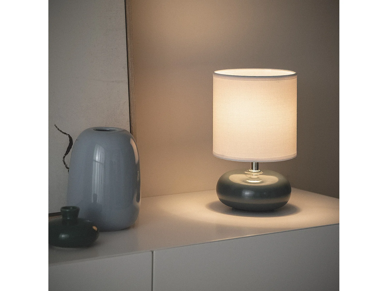 Lampe à Poser Céramique Ava Bleu marine