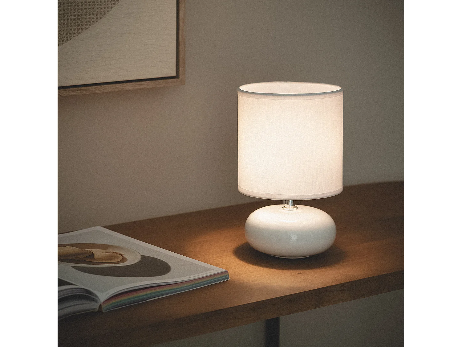 Lampada da Tavolo Ceramica Ava Bianco