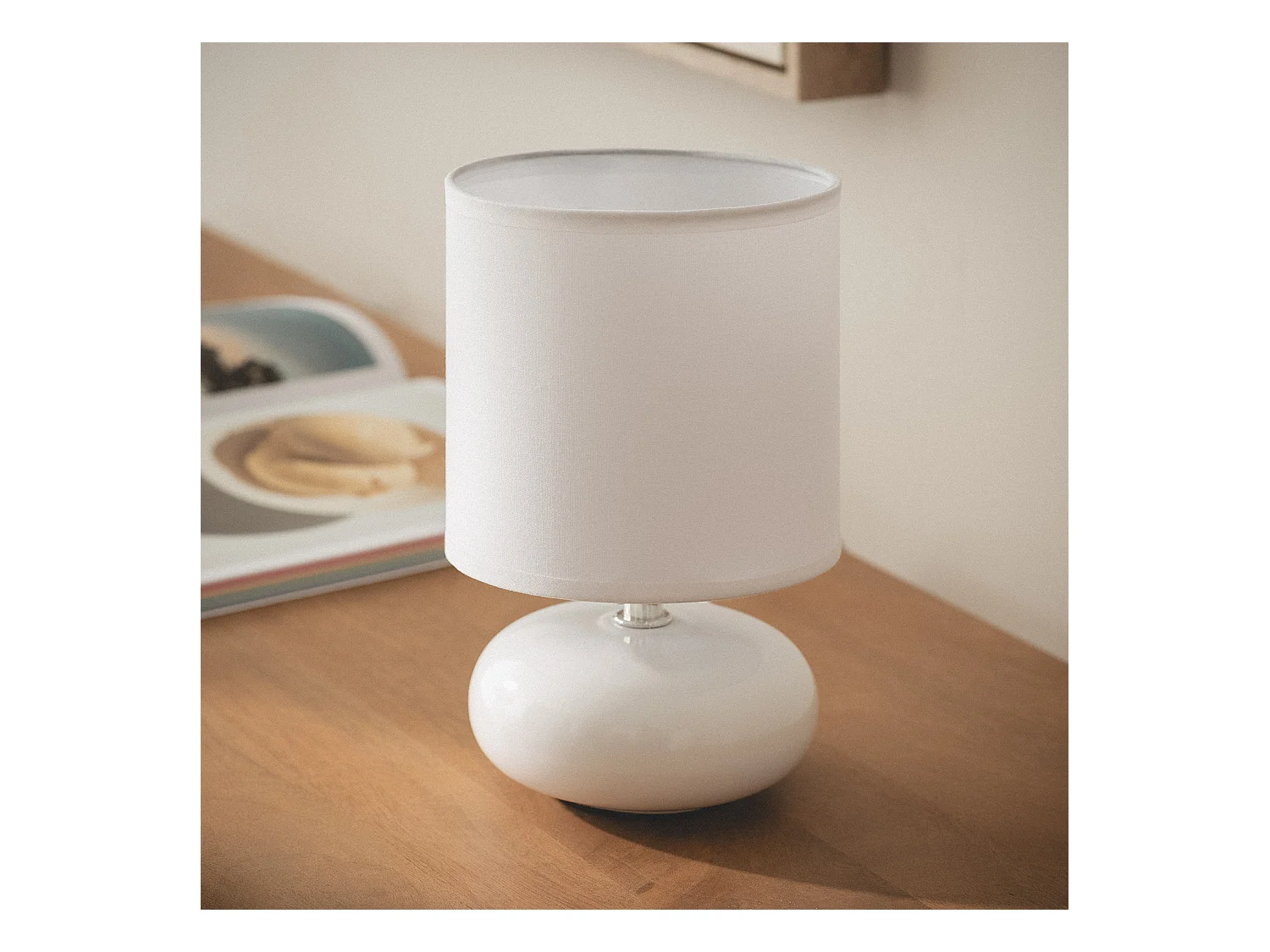 Lámpara de Mesa Cerámica Ava Blanco